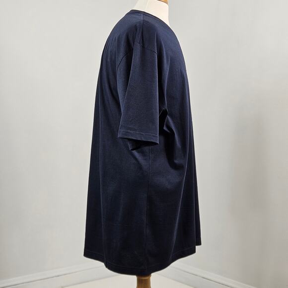 Psycho Bunny V-Neck Logo Pima Cotton T-Shirt Navy Blue | Big Man XXXL - Picture 4 of 16